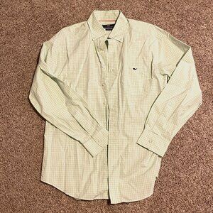 Men's Vineyard Vines Tucker Shirt - Size M - Green and White Plaid